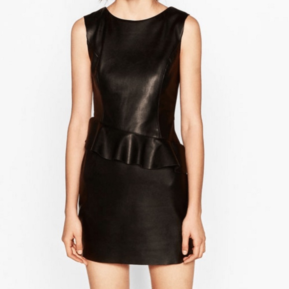 Zara faux-leather dress NWT
